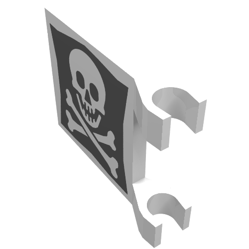 Flag 2 × 2 Square [Thin Clips] with Skull and Crossbones Print