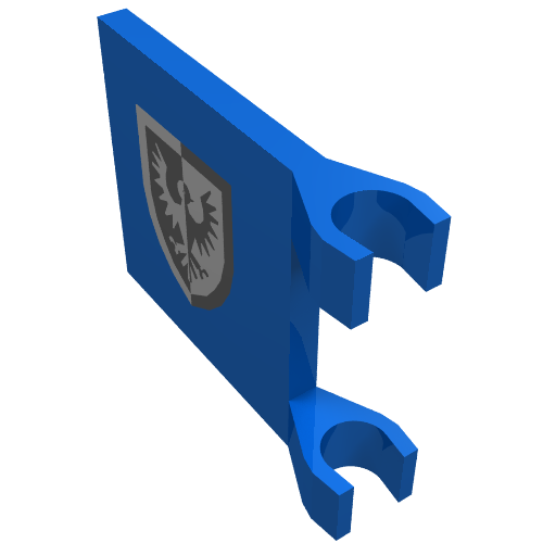 Flag 2 × 2 Square [Thin Clips] with Black Falcon Original Print (rounder bottomed Shield) Blue