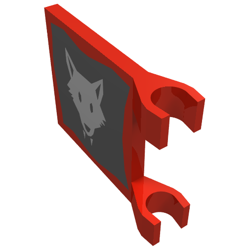 Flag 2 × 2 Square [Thin Clips] with Wolfpack Print [6038 / 6075] Rot