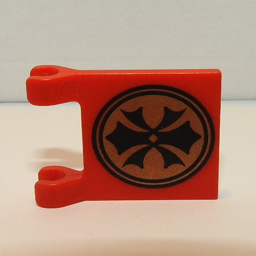 Flag 2 × 2 Square [Thin Clips] with Gold/Black Orient China Print Rot