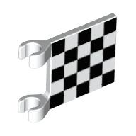 Flag 2 × 2 Square [Thin Clips] with Chequered Print White