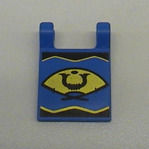 Flag 2 × 2 Square [Thin Clips] with Golden Fan Print Blau