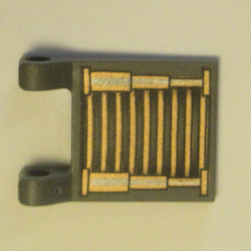Flag 2 × 2 Square [Thin Clips] with Copper, Silver and Black Grille Print Dunkelgrau