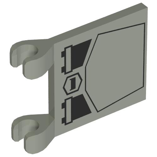 Flagge 2 × 2 quadratisch [dünn Clips] mit SW MINI AT-ST Druck Hellgrau
