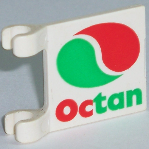 Flag 2 × 2 Square [Thin Clips] with Octan Logo Print Weiß