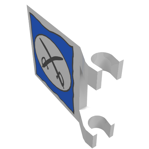 Flag 2 × 2 [Thin Clips] with Cavalry Logo Print Weiß