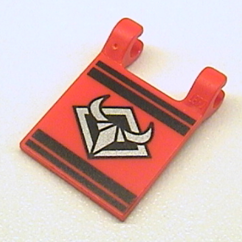 Flag 2 × 2 Square [Thin Clips] with Silver Bull's Head Print [6045 / 6088] Rot