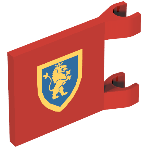 Flag 2 × 2 Square [Thin Clips] with Lion Rampant Gold on Blue Shield Print Rot
