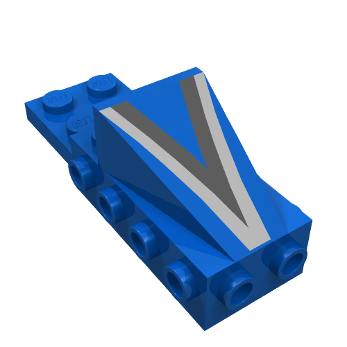 Brick Special, Cockpit Space Nose with Silver and Black V Print Blue