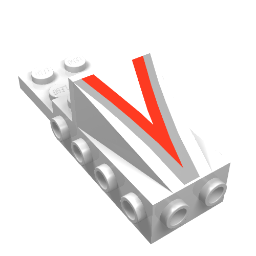 Brick Special, Cockpit Space Nose with Silver and Red V Print White