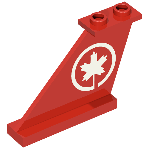 Tail 4 × 1 × 3 with White Air Canada Logo Print on Both Sides (611-2) Rot