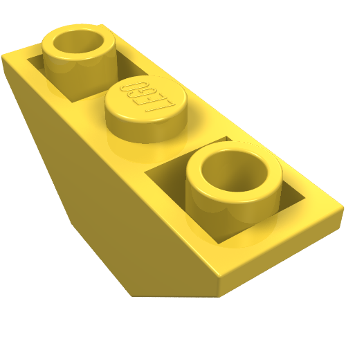 Brick Sloped Inverted 45° 3 × 1 Double with 2 Completely Open Studs Gelb