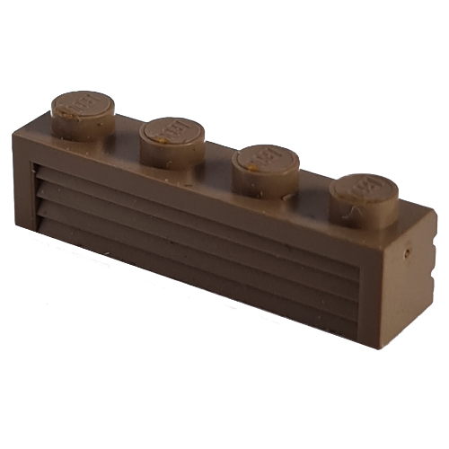 Modulex Brick 1 × 4 with Horizontal Grooves Modulex Brown