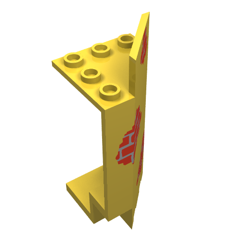 Panel 3 × 3 × 6 Corner with Scattered Bricks Print Yellow