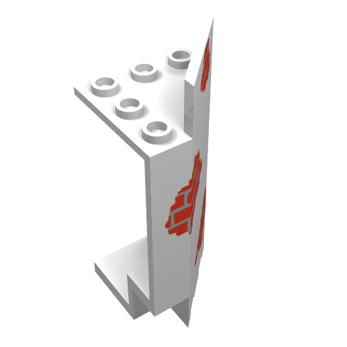 Panel 3 × 3 × 6 Corner with Scattered Bricks Print Weiß