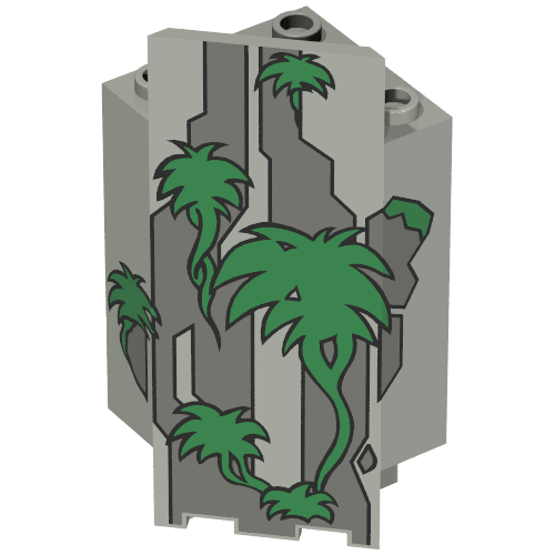 Panel 3 × 3 × 6 Corner Wall with Green Vines Print Light Gray