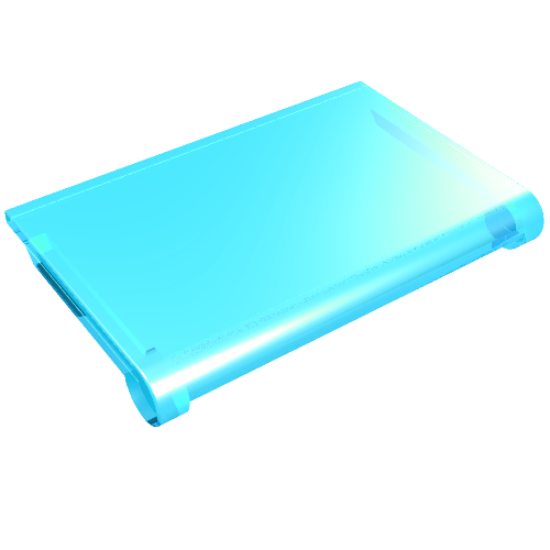 Glass for Hinge Car Roof 4 × 4 Sunroof [No Ridges] Trans-Light Blue