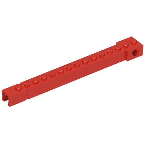 Crane Arm Outside, Wide, 15 Studs, End Notch Red