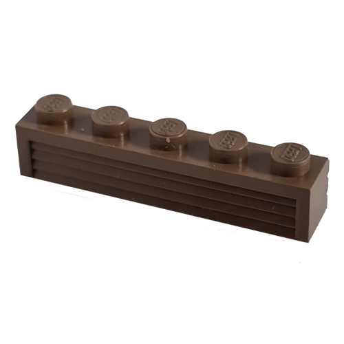 Modulex Brick 1 × 5 with Horizontal Grooves in Modulex White