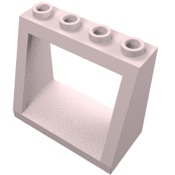 Windschutzscheibe 2 × 4 × 3 Rahmen mit Hohlnoppen Hellrosa