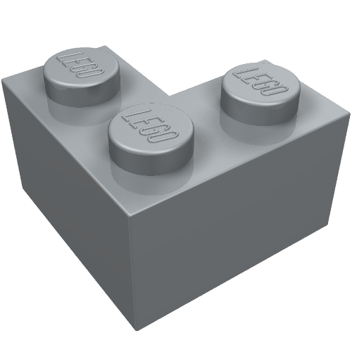 Brick 2 × 2 Corner Pearl Light Gray