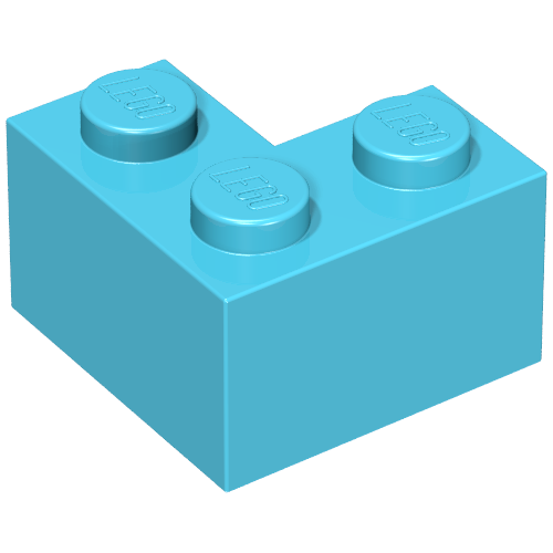 Stein 2 × 2 Ecke Maersk-Blau
