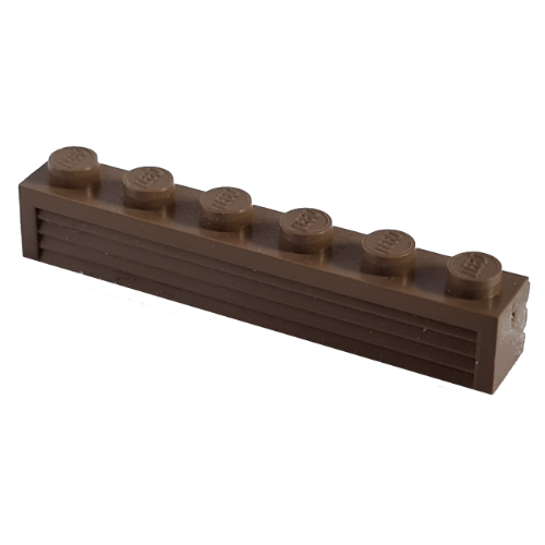 Modulex Brick 1 × 6 with Horizontal Grooves Modulex Brown