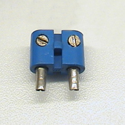 Electric Connector, 2 Way Male Rounded Narrow Type 2 with Hollow Pins Blue