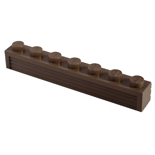 Modulex Brick 1 × 7 with Horizontal Grooves in Modulex White
