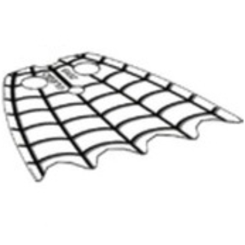 Neckwear Cape, Scalloped 5 Points, Black Spider Web Print Transparent