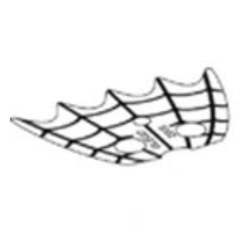 Neckwear Cape Collar, Scalloped 5 Points, Black Spider Web Print Trans-Clear