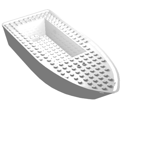 Boat 25 × 10 × 4 1/3 [Complete Assembly] White