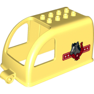 Duplo Horse Trailer Top with Horseshoe, Horse & Stars Print Bright Light Yellow