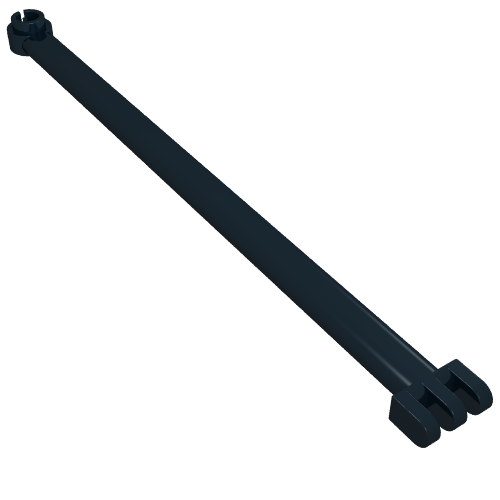 Hinge Bar 12L with 3 Fingers and Open End Stud Black