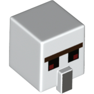 Minifig Head Special, Cube with Nose and Minecraft Iron Golem Print White