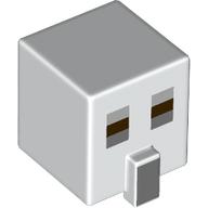 Minifig Head Special, Cube with Nose and Skeleton Face Print White