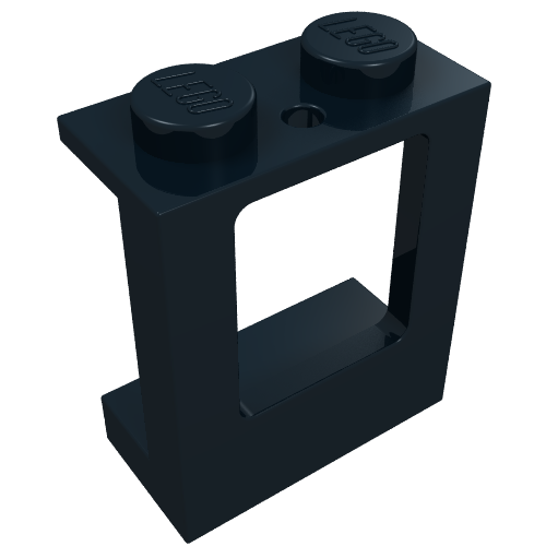 Window 1 × 2 × 2 Plane, Solid Studs Schwarz