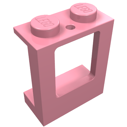 Window 1 × 2 × 2 Plane, Solid Studs Rosa