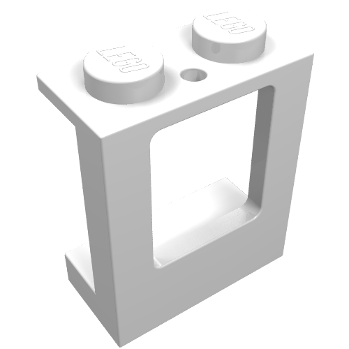 Window 1 × 2 × 2 Plane, Solid Studs White