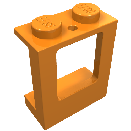 Window 1 × 2 × 2 Plane, Solid Studs Orange