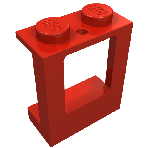Window 1 × 2 × 2 Plane, Solid Studs Red