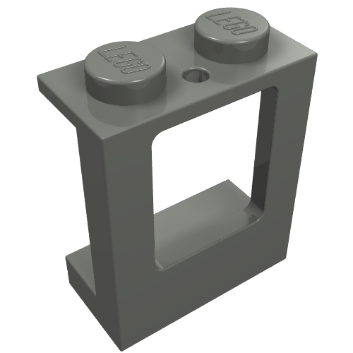 Window 1 × 2 × 2 Plane, Solid Studs Dark Bluish Gray