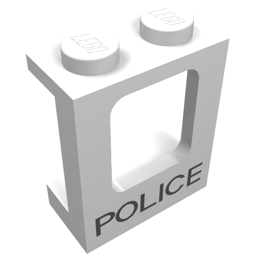 Window 1 × 2 × 2 Plane with 'POLICE' Print White