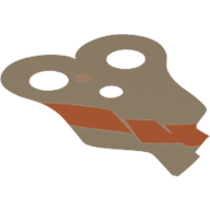 Neckwear Cape, Pauldron, Angular with Dark Orange Stripe Print Dark Tan