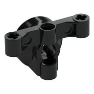Technic Steering Wheel Hub Holder with 2 Pin Holes and 2 Axle Holes, Slots Black