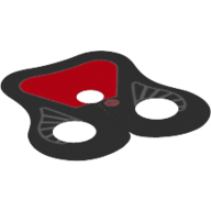 Neckwear Cape, Pauldron, Rounded with Dark Red Shoulder Print Black