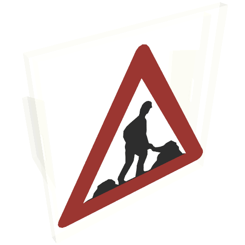 Light Sign 2 × 2 Clip on Back with Men Working Print Milky White