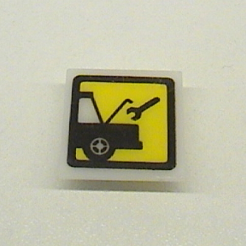 Light Sign 2 × 2 Clip on Back with Car Repair Print Milky White