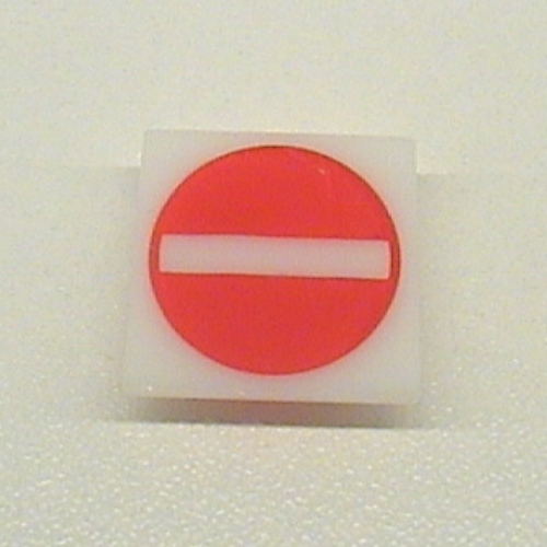 Light Sign 2 × 2 Clip on Back with No Entry / Thoroughfare Print Milky White