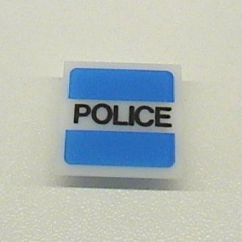 Light Sign 2 × 2 Clip on Back with 'POLICE' Print Milky White